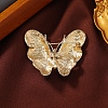 Butterfly Alloy Rhinestone Brooches PW-WGC53F0-02-2