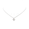 Brass Pendant Necklace with Clear Cubic Zirconia NJEW-JN04250-01-7