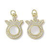 Brass Micro Pave Cubic Zirconia Pendants KK-G485-30A-G-1