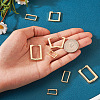  8Pcs 4 Size Brass Rectangle Hoop Earrings for Women EJEW-TA0001-12-4
