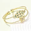 Brass Micro Pave Cubic Zirconia Cuff Bangles BJEW-F526-05G-3