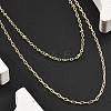 Brass Double Layer Necklaces NJEW-D302-51G-1