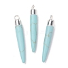 Synthetic Turquoise Brass Pointed Pendants G-B025-02P-05-1