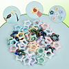 50Pcs UV Plating Rainbow Iridescent Acrylic Bead Frames PACR-SP0001-04-6