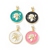 Rack Plating Brass Enamel Pendants KK-B065-04G-1