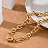 304 Stainless Steel Cable Chain Link Bracelets for Women BJEW-M051-01G-2