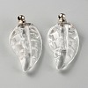 Glass Bottle Locket Pendants GLAA-WH0033-68-1