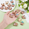16Pcs 8 Styles Elk & Yak Food Grade Eco-Friendly Silicone Focal Beads SIL-ME0001-04-3