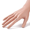 Brass Wire Wrap Double Line Cuff Ring for Women RJEW-JR00505-01-3