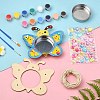 DIY Unfinished Wood Butterfly Shape Pet Feeder Kits for Children's Crafts ST-CJ0009-3-6