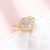Brass Micro Pave Cubic Zirconia Cuff Open Rings RJEW-C153-02G-2