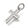 Brass Micro Pave Cubic Zirconia Charms KK-P336-43P-2