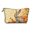 Rabbit Print Polyester Cosmetic Zipper Pouches PW-WGE068E-03-1