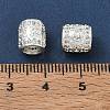 Rack Plating Brass Micro Pave Clear Cubic Zirconia European Beads KK-L215-301S-3