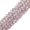 Electroplate Transparent Glass Beads Strands EGLA-Q026-016F-1