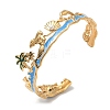 304 Stainless Steel Ename Cuff Bangles for Women BJEW-A053-01G-2