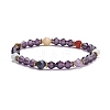 Chakra Theme Natural Mixed Stone Round Beads Stretch Bracelet BJEW-JB07248-2