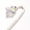 Antique Silver Alloy Star Glass Charm Bookmarks AJEW-JK00084-01-2
