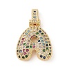 Brass Micro Pave Cubic Zirconia Pendants ZIRC-P121-01G-A-1