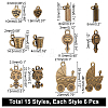  90Pcs 15 Style Zinc Alloy & Alloy Pendants FIND-NB0001-62-2