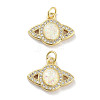 Brass Micro Pave Clear Cubic Zirconia Pendants KK-L213-037G-1