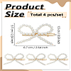 4Pcs White Bowknot Iron Alligator Hair Clips PHAR-LP0002-40-2