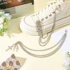2Pcs Aloy 3-Layer Cross Charm Anklets for Women AJEW-SP0001-96-3