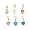 10Pcs Heart Glass Pendant Decorations HJEW-JM03771-02-S-1