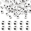 20Pcs White Cube Letter Silicone Beads 12x12x12mm Square Dice Alphabet Beads with 2mm Hole Spacer Loose Letter Beads for Bracelet Necklace Jewelry Making JX432W-1