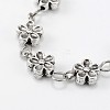 Handmade Tibetan Style Alloy Flower Beads Chains for Necklaces Bracelets Making AJEW-JB00081-03-2