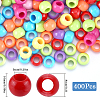 400Pcs Acrylic European Beads MACR-SP0001-02-2