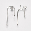 Left and Right Non-Tarnish 304 Stainless Steel Stud Earring Findings STAS-S079-143A-1