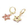 Star Real 18K Gold Plated Brass Dangle Leverback Earrings EJEW-L268-033G-01-2