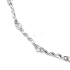 Non-Tarnish 304 Stainless Steel Wave Bar Link Chain Necklaces NJEW-K249-13P-2