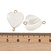 Natural Shell Heart Connector Charms STAS-D378-25G-3
