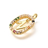 Brass Micro Pave Cubic Zirconia Pendants ZIRC-P123-01G-N02-2
