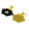 Saint Patrick's Day Sparkling Acrylic Dangle Stud Earrings LS-EJEW-P243-A01-2