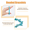FIBLOOM 4Pcs 4 Style Synthetic Turquoise Beaded Stretch Bracelets Set BJEW-FI0001-82-4