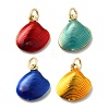Brass Enamel Shell Charms KK-A268-08G-1
