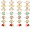 32Pcs 7 colors Glass Connector Charms GLAA-AR0001-29-1