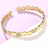 Brass Micro Pave Cubic Zirconia Bangles BJEW-C144-02G-3