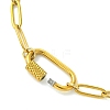 4MM 304 Stainless Steel Paperclip Chain Necklaces with Screw Carabiner Lock Charms for Women NJEW-JN06229-4