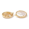 Real 18K Gold Plated Brass Micro Pave Clear Cubic Zirconia Pendants ZIRC-J039-14G-F-2
