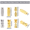 120 Sets 4 Style Column Brass Screw Clasps KK-SC0002-17-2