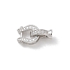 925 Sterling Silver Micro Pave Clear Cubic Zirconia Fold Over Clasps SE-CBAF1B0-07P-1