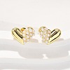 Brass Stud Earrings EJEW-F359-11G-1