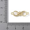 Brass Micro Pave Clear Cubic Zirconia Connector Charms KK-Q044-01G-G-3