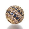 Brass Cubic Zirconia Beads ZIRC-O029-15B-G-2