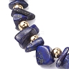 Adjustable Natural Lapis Lazuli Chips Beaded Slider Bracelets for Women BJEW-JB10489-3