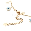 Brass Curb Chain Pendant Necklace & Charm Bracelets & Anklets Jewelry Sets SJEW-JS01182-4